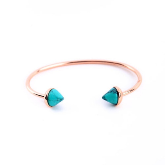 Jewelry - LAST ONE • Rose gold + Turquoise Bracelet